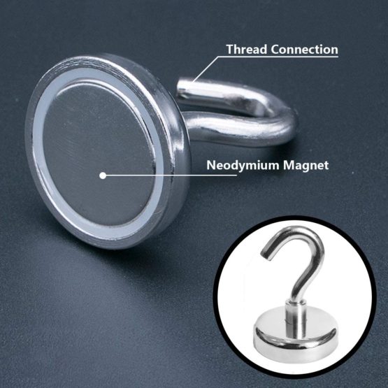 Magnetic Hooks Strong - Diameter 32mm Heavy Duty Neodymium Hanging Magnetic Hook for Fridge 6 Packs, 80lb Super Strong Magnetism Hook for Cruising - Image 2