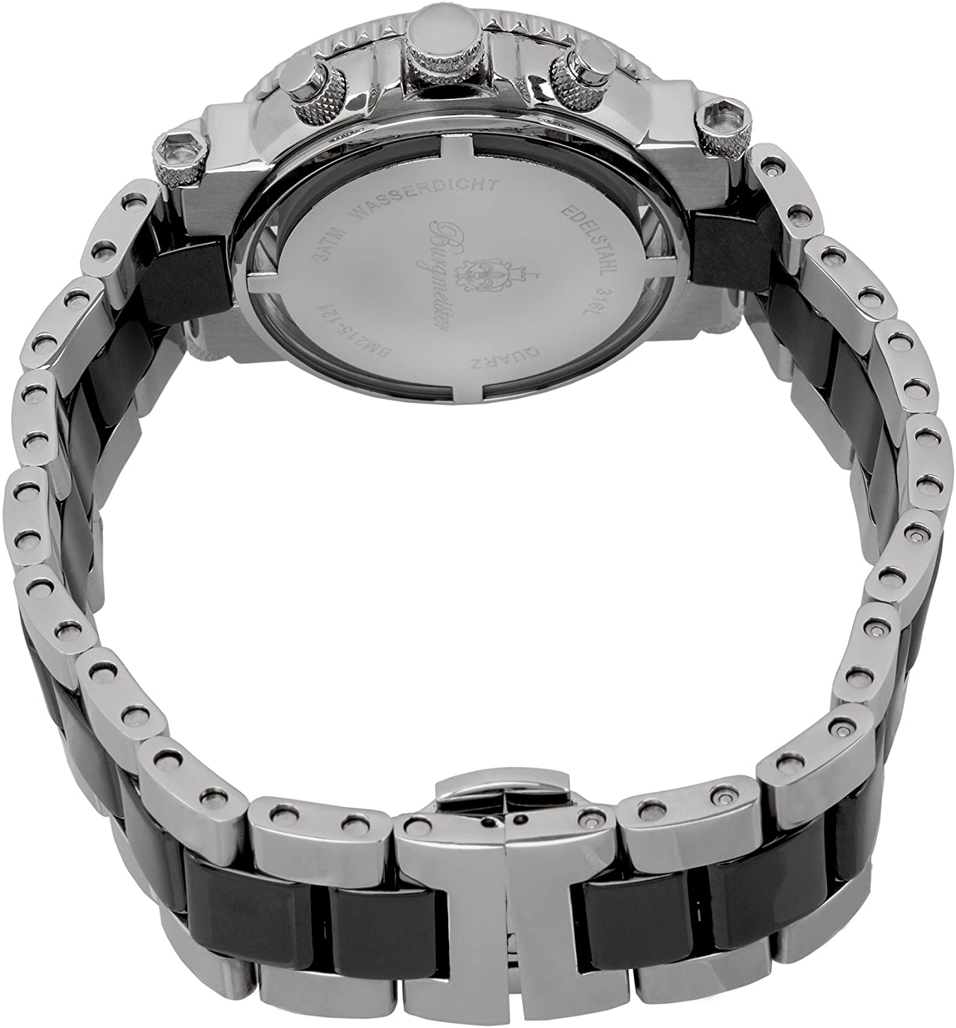 Burgmeister Kardamena Women's Quartz Watch with Black Dial Chronograph Display and Silver Stainless Steel Bracelet BM215-121 - Image 3
