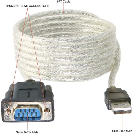 Sabrent 6FT USB to RS-232 DB9 Serial 9 pin Adapter (Prolific PL2303) (SBT-USC6K) - Image 4
