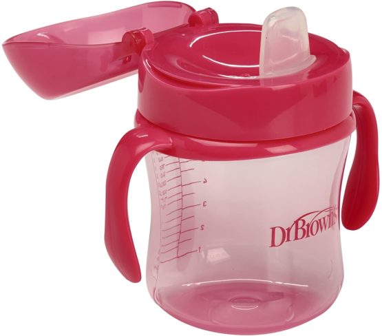 Dr Brown's Natural Flow Soft-Spout Transition Cup, 6 oz/180 ml (6m+) Pink - Image 2