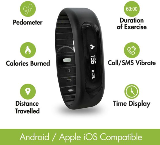 iN TECH - Bluetooth Smart Fitness Watch Bracelet Wristband Monitors Health, Pedometer, Calories Burned, Distance, Sleep, Touch Screen Display, Compatible Pairing with iOs and Android 2 Year Warranty - Image 4
