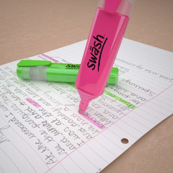 Swash Premium Highlighter Pens 48 Pieces, Pink - Image 2