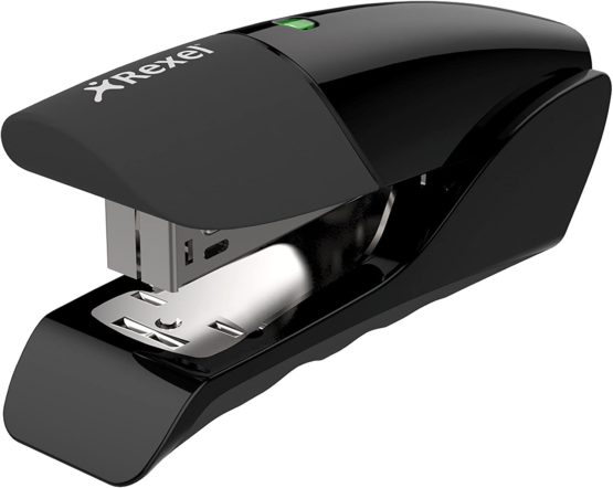 Rexel Gazelle Half Strip Stapler, 25 Sheet Capacity, Stand Up Design, Uses 24/6/ and 26/6 Staples, Metal Body, Black, 2100010