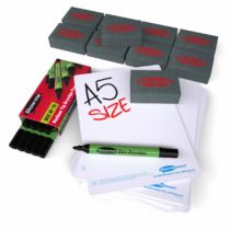 Show Me,Small Pack,SRPA5/10 SUPERTOUGH Classroom Set of Plain Double-Sided A5 Whiteboards, Drywipe Pens, Whiteboard Foam Erasers, Perfect for Teacher and Students Use (10 Sets)
