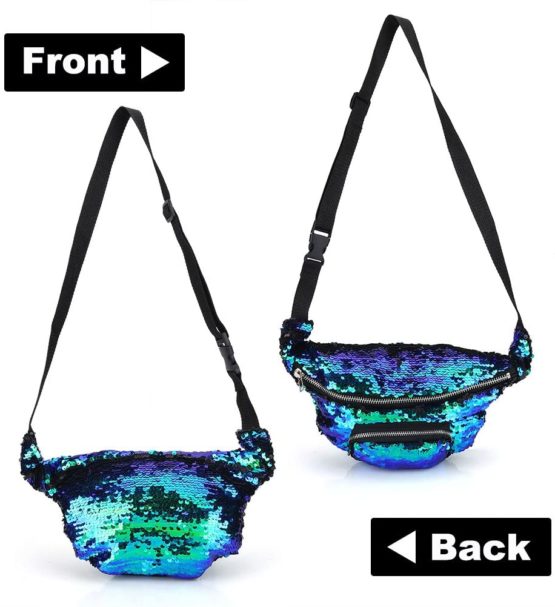 VGEBY1 Waist Bag, Women Fashionable Sequins Shining Waist Pouch Single Shoulder Bag Accessory - Image 4