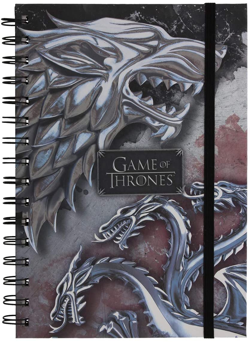 Game of Thrones Journal Notebook (Stark & Targaryen Design) Wiro Notebooks A5, Note Book and Notepads A5