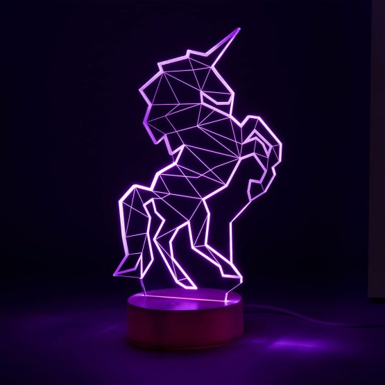 Mustard Unicorn LED Light - Rechargeable USB Powered Night Light Unicorn Shape Sign Lamp for Wall Decoration, Bedroom, Office, Children's Room, Party Decorations Gifts - Image 2