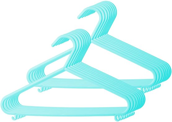 Bieco Hangers Baby Child Hanger Baby Hangers Plastic Hangers for Wardrobe Storage Cabinet Length 29.5cm, 16 Pieces, Turquoise, Narrow, ArtN 90016153