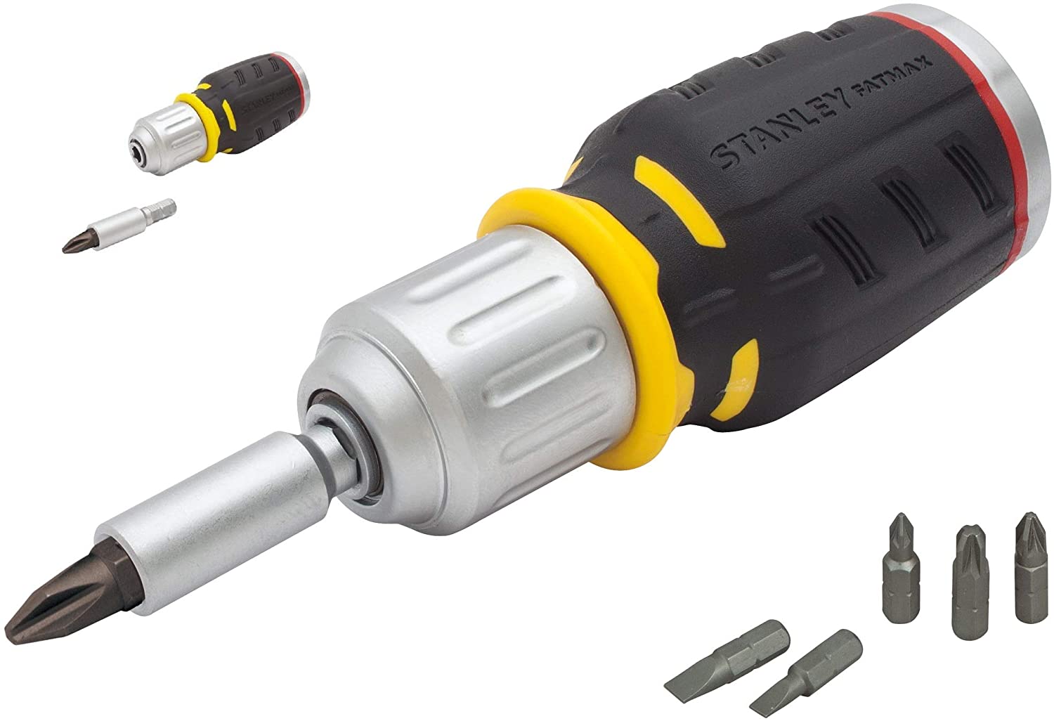 Stanley FMHT0-62688 Fatmax Stubby Ratchet Screw Driver, Black/ Yellow, 219x99x49mm - Image 2