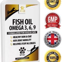 Fish Oil Omega Supplements for Dogs and Cats - 120 Softgels for Pets - Great for Itchy Dry Skin, Allergies & Dandruff • Furever Friendz