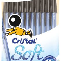 BIC Cristal Soft Ball Pens - Pack of 10 - Black Colour - Medium Point (1.2 mm) - Smooth Writing and Long-Lasting Ink