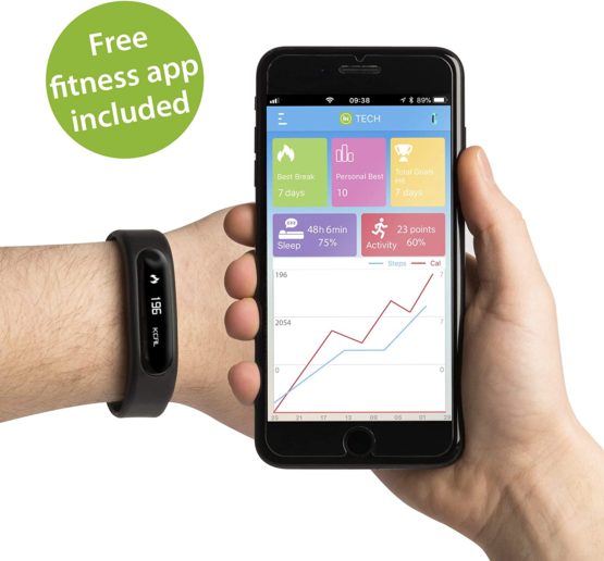 iN TECH - Bluetooth Smart Fitness Watch Bracelet Wristband Monitors Health, Pedometer, Calories Burned, Distance, Sleep, Touch Screen Display, Compatible Pairing with iOs and Android 2 Year Warranty - Image 2