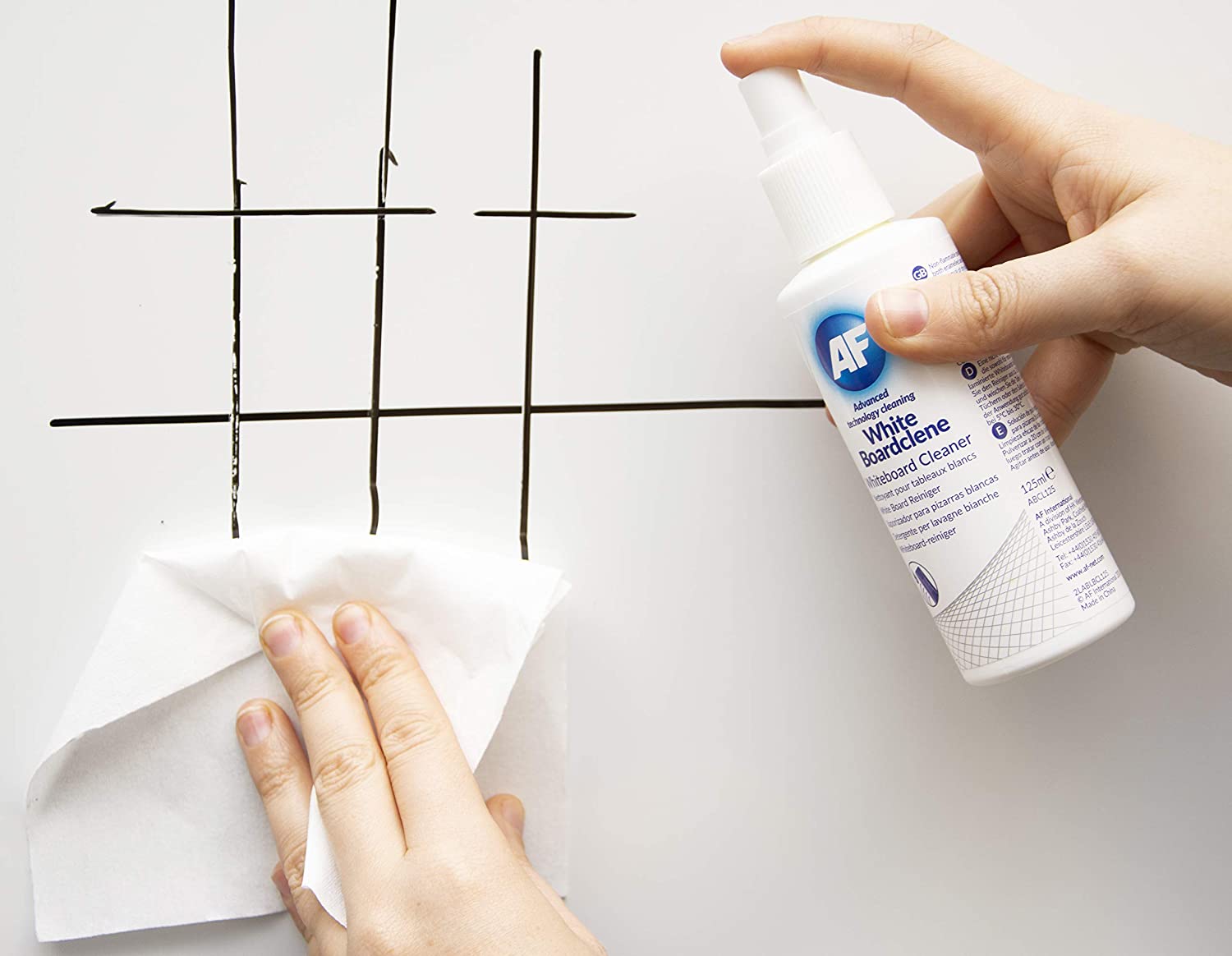 AF Complete Whiteboard Cleaning Kit, 125ml White board Cleaning Spray Solution, Magnets, Peelable Eraser - Image 2