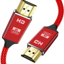 4K HDMI Cable 2M red HDMI Lead-Snowkids Ultra High Speed 18Gbps HDMI 2.0 Cable 4K@60Hz Compatible, 3D Support, Ethernet Function, Video 4K UHD 2160p, HD 1080p, 3D DVD PC ect