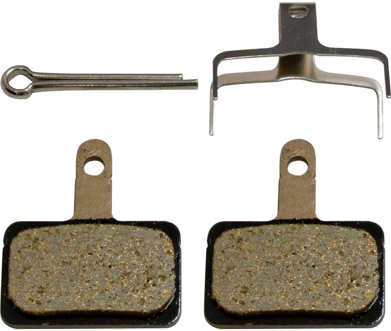 Shimano BR-M416 resin pad and spring with split pin, B01S, Brown, Pair