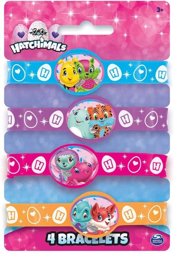 Unique Party 59323 - Hatchimals Silicone Wristband Party Bag Fillers, Pack of 4