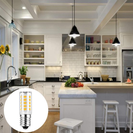 WOWLED E14 LED Bulbs, 5W Cool White 6000K Kitchen Range Hood Home Lamp, Non Dimmable, Energy Saving Light Bulbs, 2 Pack - Image 2