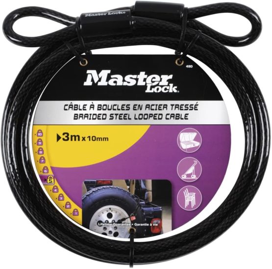 Master Lock Cable Lock, Looped End Cable for Use With Master Lock Padlocks, Best Used for Fences, Gates, Ladders and More