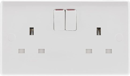 BG Electrical 822DP-01 Double Switched Power Socket, White Moulded, 13 Amp - Image 2