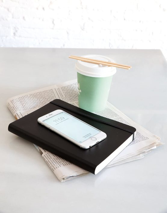 Basicos MR 10402 – Flexible Leather Notebook 4, 300 Sheets, Squared, with Rubber, Black - Image 4