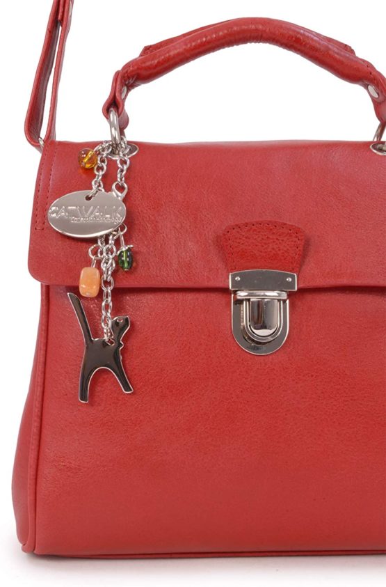 Catwalk Collection Handbags - Women's Vintage Leather Top Handle Bag with Detachable Shoulder Strap - PANDORA - Image 4
