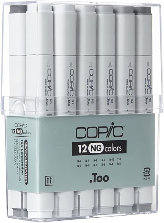Copic Marker 12 Piece Set - Neutral Gray
