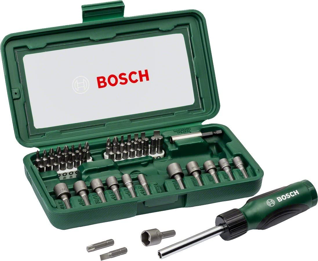 Bosch 46pc. Screwdriver Bit and Nutsetter Set (PH-, PZ-, Hex-, T-, S-Bit, Accessories Drill and Screwdriver)
