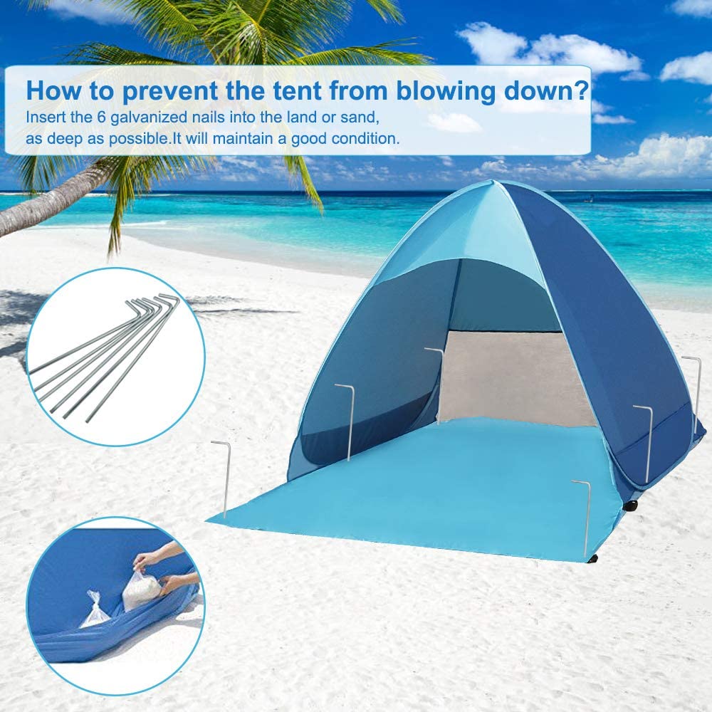 UV Lightweight Waterproof Foldable Outdoor Beach Camping Tent as Sun Shelter Children Family and Dog on Garden Beach Zenoplige Pop Up Tent