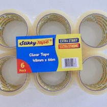 6 Rolls 48MM x 66M of Clear Packaging Tape for Parcels and Boxes, Clear sellotape.