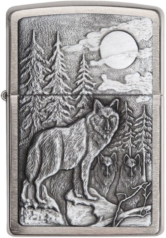 Zippo Windproof Lighter, Metal Long Lasting Zippo Lighter, Best with Zippo Lighter Fluid, Refillable Lighter, Perfect for Cigarettes Cigars Candles, Pocket Lighter Fire Starter, Wolf Collection - Image 2