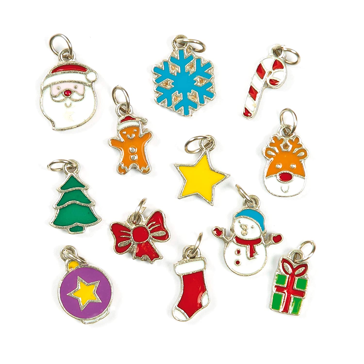 Baker Ross EF961 Christmas Charms, Ideal for Jewellery Bracelet, Necklace and Keychain-Making, Kids' Arts and Crafts, Gifts - Image 3