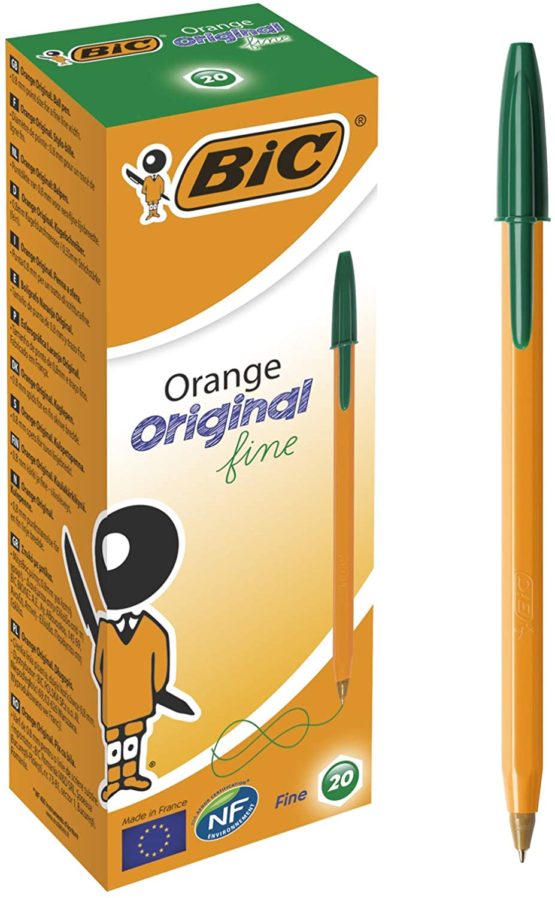 BIC Orange Original Fine Ballpoint Pens Fine Point (0.8 mm) - Green, Box of 20