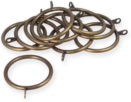 Merriway BH06184 Curtain Drapery Pole Rod Ring Fixed Eye Brass Metalinner Dimension 50mm, Set of 8 Piece