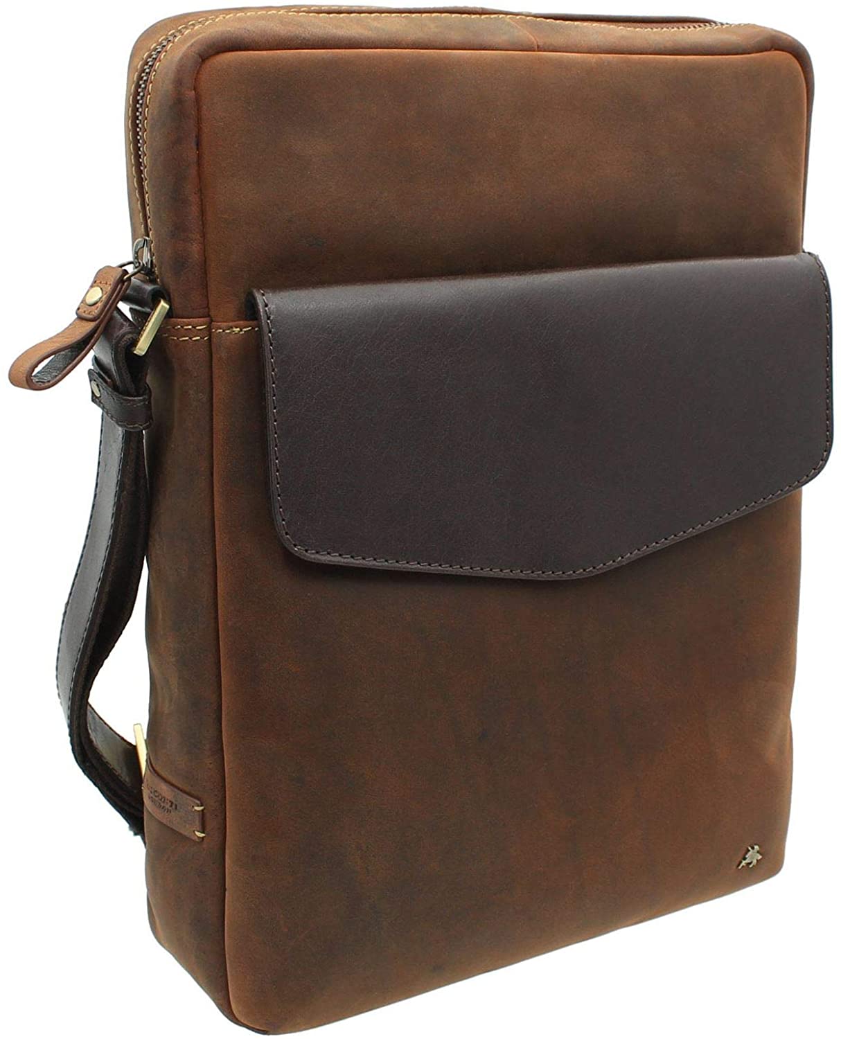 VISCONTI Toscana Collection Distressed Oiled Leather Shoulder Bag Vesper 13 TC72 Havana Tan - Image 2
