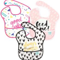 Bumkins SuperBib, Baby Bib, Waterproof, Washable, Stain and Odor Resistant, 6-24 Months, 3-Pack - Always Hungry, Feed Me, Good Vibes
