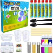 Desire Deluxe Slime Making Kit DIY Factory Complete Games Set Toys Science for Kids Age 4 5 6 7 8 9 Year Old Slime Lab Activator Ingredient Educational Learning Activity Toy for Boys and Girls Present