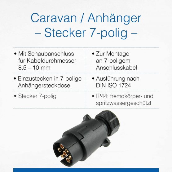 AS Schwabe 60462 Car Trailer Plug 7-pin Heavy-Duty, Screw Terminal, 12V 7-Pole, 12 V, Black - Image 3