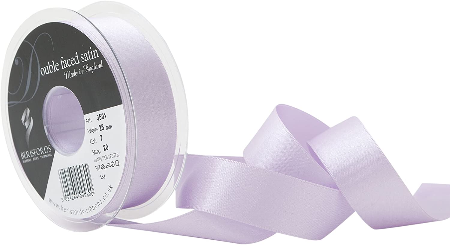 Berisfords Double FACE Poly Satin Ribbon, Helio, 25 mm