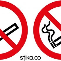 Pack of 2 x No Smoking Signs (75mm) Stickers clear self-adhesive vinyl car taxi bus windows