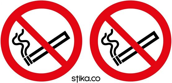 Pack of 2 x No Smoking Signs (75mm) Stickers clear self-adhesive vinyl car taxi bus windows