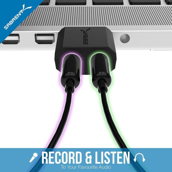 Sabrent USB External Stereo Sound Adapter for Windows and Mac. Plug and play No drivers Needed. (AU-MMSA) - Image 3