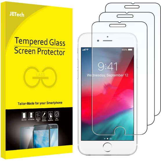 JETech 3-Pack Screen Protector for iPhone 8 Plus, iPhone 7 Plus, iPhone 6s Plus and iPhone 6 Plus, Tempered Glass Film