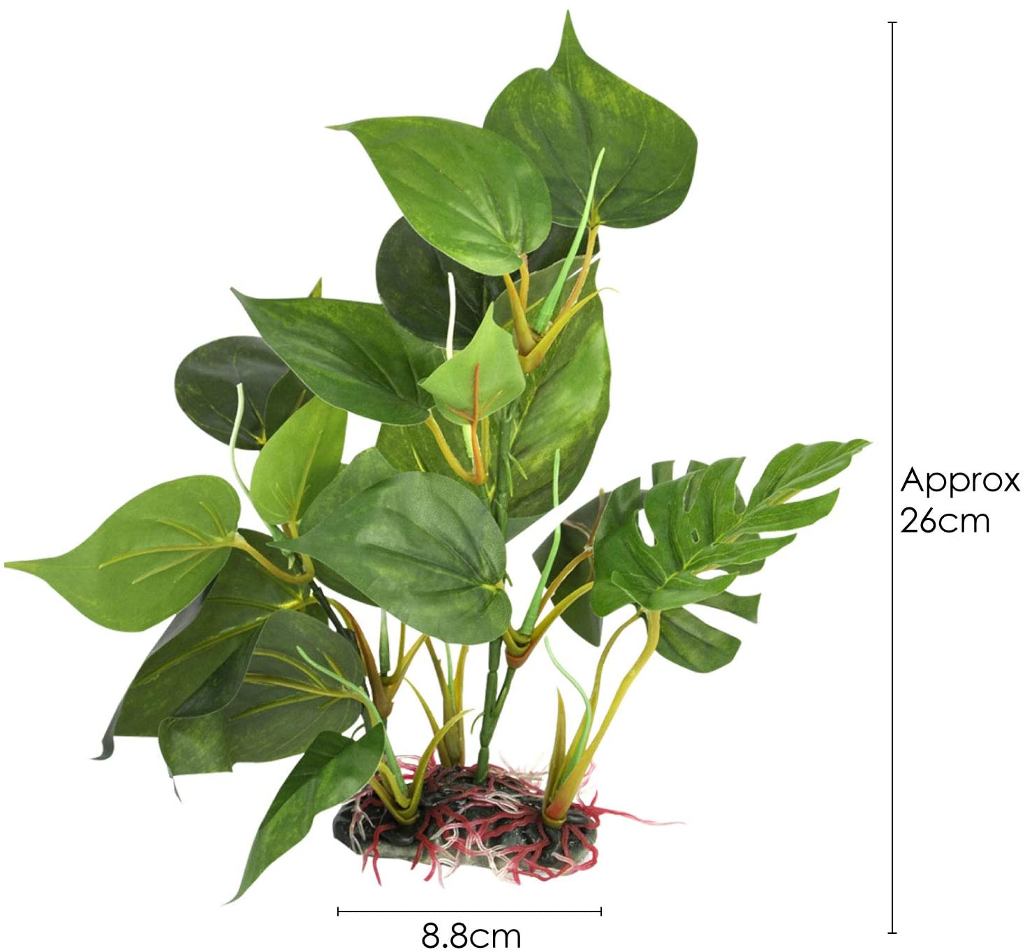 DIGIFLEX Artificial Plant for Fish Tank, Fake Decorations, Fishtank Ornament Green Leaves, 20cm, Home Aquarium - Image 2