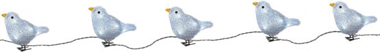 WeRChristmas LED Bird Lights Christmas Decoration, 15 cm - White, Set of 5 - Image 2