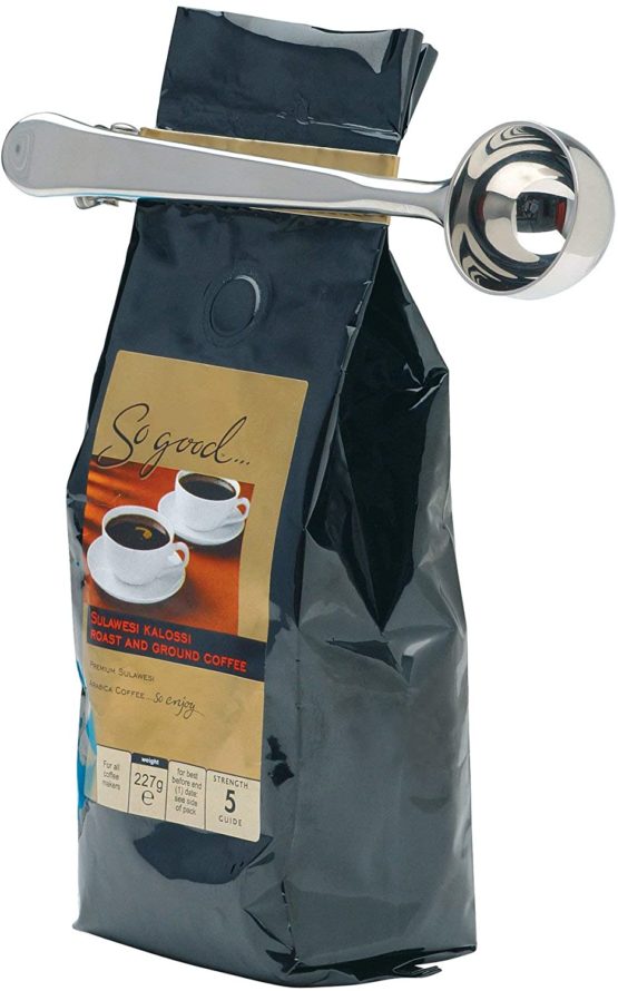 KitchenCraft KCCOFCLIP Le'Xpress Coffee Scoop with Bag Clip, Stainless Steel, Silver, 18 cm - Image 4