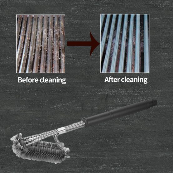 18" Triangle Metal BBQ Grill Cleaning Brush, Heavy Duty 3-Branch Stainless Steel Barbecue Bristles Cleaner for Easier and Effective Clean - Image 4