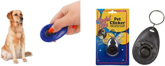 PMS DOG TRAINING CLICKER ON KEY RING ON SLIDE ON CARD