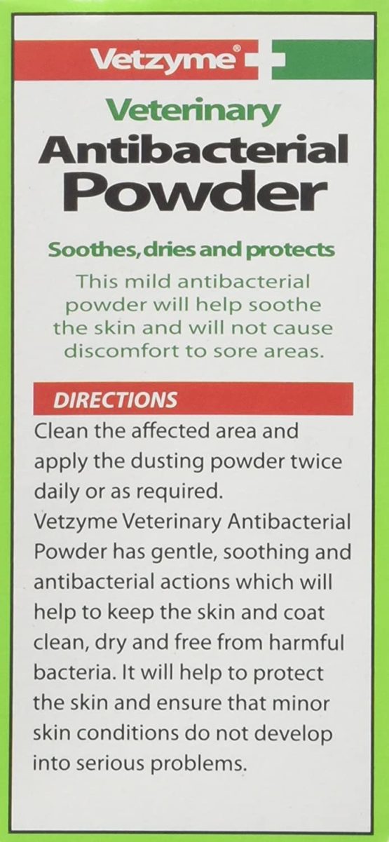 Vetzyme | Veterinary Antibacterial Powder for Dogs, Cats & Small Pets | Gently Soothes, Dries & Protects the Skin From Harmful Bacteria (40 g) - Image 3