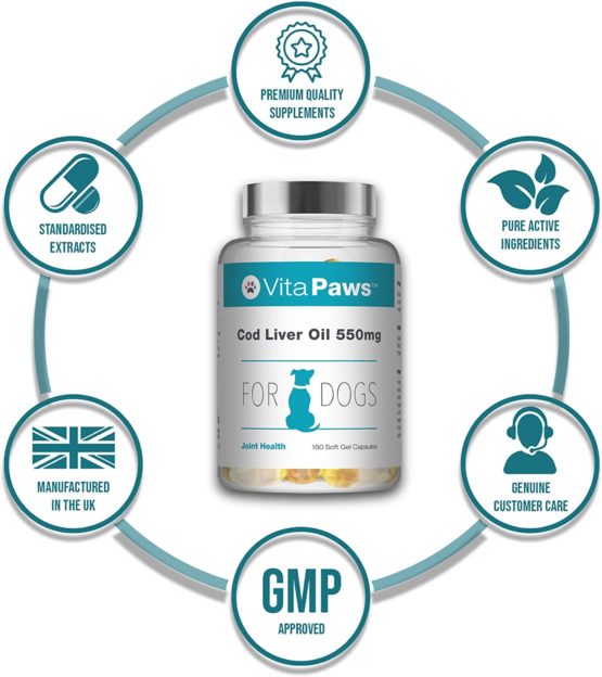 Cod Liver Oil for Dogs 550mg | 180 Soft Gel Capsules | Support The Health of The Skin and Coat | Manufactured in The UK - Image 4