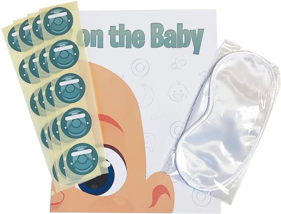 Baby Shower Game - Pin The Dummy on The - Includes 20 Stickers, Large Poster and Luxury Blindfold (Option 2) - Image 2